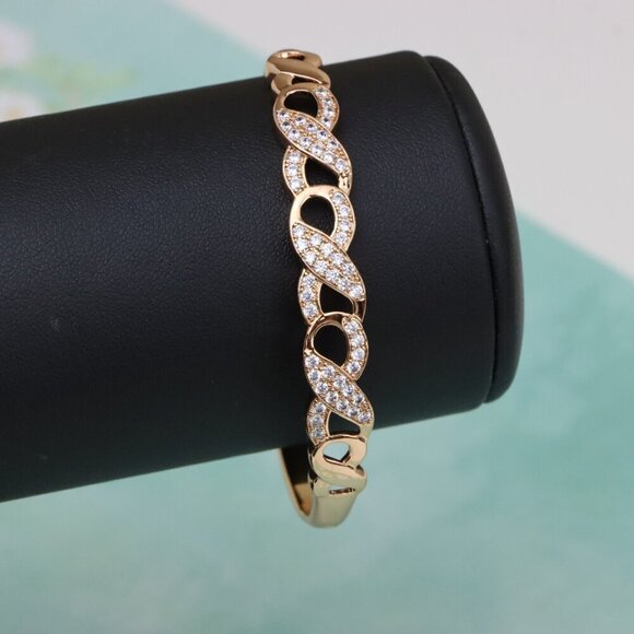 Rose Gold Bangle with Infinity Design and Sparkling Stones, XPBL0456 - Picture 8 of 12